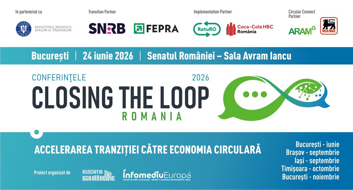 Closing the Loop Romania 2026 – Accelerarea tranziției către economia circulară - 24 iunie 2026, la Senatul României – Sala Avram Iancu, București